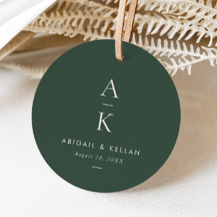 Modern Cream Grönt Monogram Earth Tone Bröllop Gåvor Etiketter