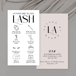 Modern Cream Lash Extensions Aftercare Salon Logot Visitkort