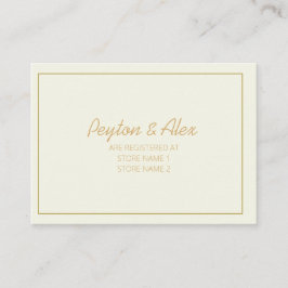 Modern Cream och Guld Script Bröllop Registry Tilläggskort
