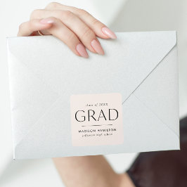 Modern Cream Studenten Fyrkantigt Klistermärke