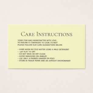 Modern Cream Tvätt Care Clothing Packaging Visitkort