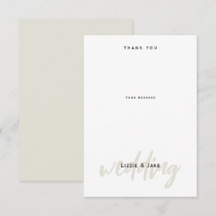 Modern Cream & White Bröllop - tackkort Tack Kort