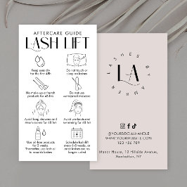 Modern Cream & White Elegant Lash Hiss Efterföljan Visitkort