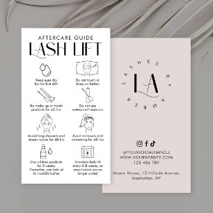 Modern Cream & White Elegant Lash Hiss Efterföljan Visitkort