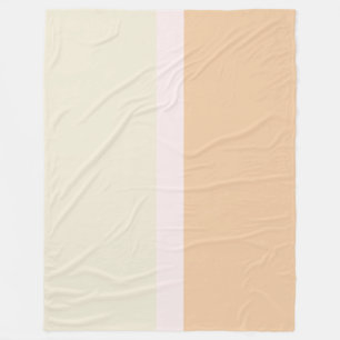 Modern Crème Rosa Persika Färgblock Fleecefilt