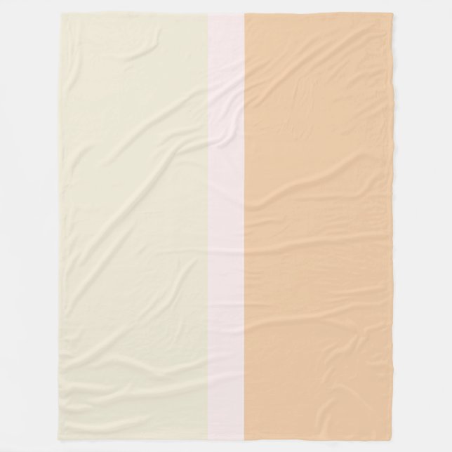 Modern Crème Rosa Persika Färgblock Fleecefilt (Framsidan)