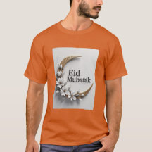 Modern Crescent Eid Al Fitr Mubarak Tshirt För man