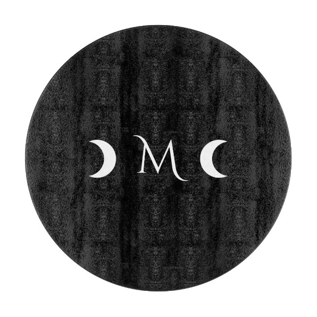 Modern Crescent Måne Black and White Monogram (Framsidan)