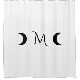Modern Crescent Måne Black and White Monogram