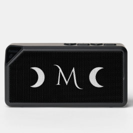 Modern Crescent Måne Black and White Monogram