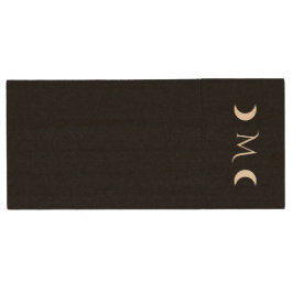 Modern Crescent Måne Black and White Monogram Trä USB-minne