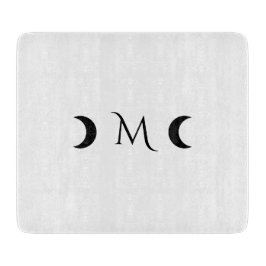 Modern Crescent Måne White och Black Monogram