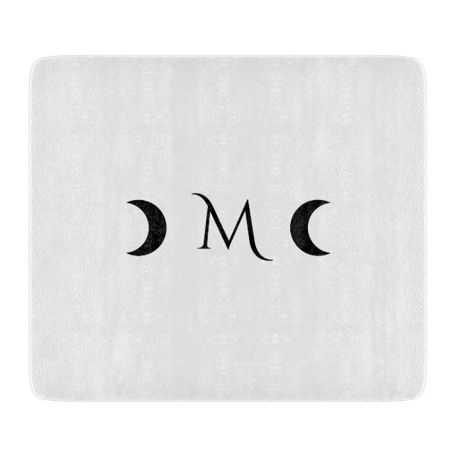 Modern Crescent Måne White och Black Monogram (Framsidan)