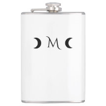 Modern Crescent Måne White och Black Monogram