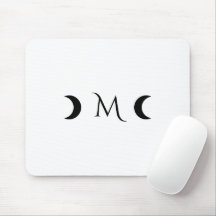 Modern Crescent Måne White och Black Monogram