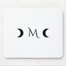 Modern Crescent Måne White och Black Monogram