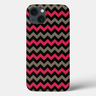Modern Crimson Black Grått Chevron