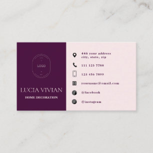 Modern Crimson Minimalist Logotyp Social Media Visitkort