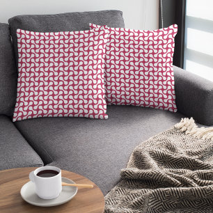 Modern Crimson Red Geometric Mönster Dekorativ kud Kudde