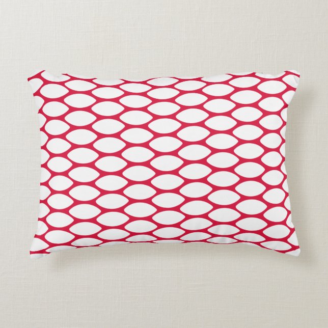 Modern Crimson White Mönster accent Pillow Prydnadskudde (Framsidan)