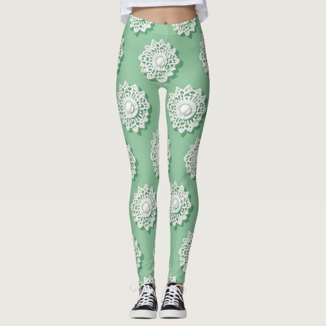 Modern Crochet Embroidery Mönster Leggings (Framsida)
