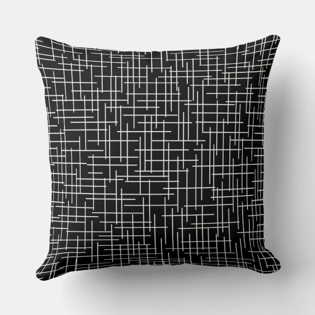 Modern Crosshatch burlap texture pattern Kudde (Baksida)