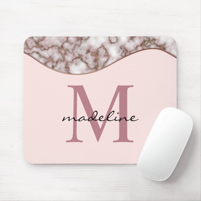 Modern Crusted Ro Guld Monogram Mousepad Musmatta (Med mus)