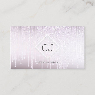 Modern Crystal-Logotyp för Classy White Glitter Visitkort