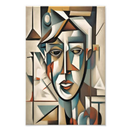 Modern Cubist Abstrakt Art Porträtt Fototryck