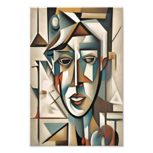 Modern Cubist Abstrakt Art Porträtt Fototryck