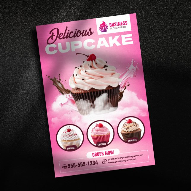 Modern Cupcake Bageri Butik Bakverk Efterrätt Tårt Flygblad (Skapare uppladdad)
