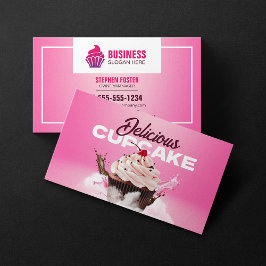 Modern Cupcake Bageri Butik Bakverk Efterrätt Tårt Visitkort
