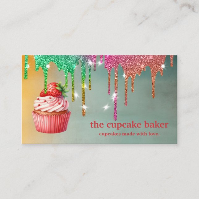 Modern Cupcake Logotyp Bageri Konditor Catering Ko Visitkort (Framsida)