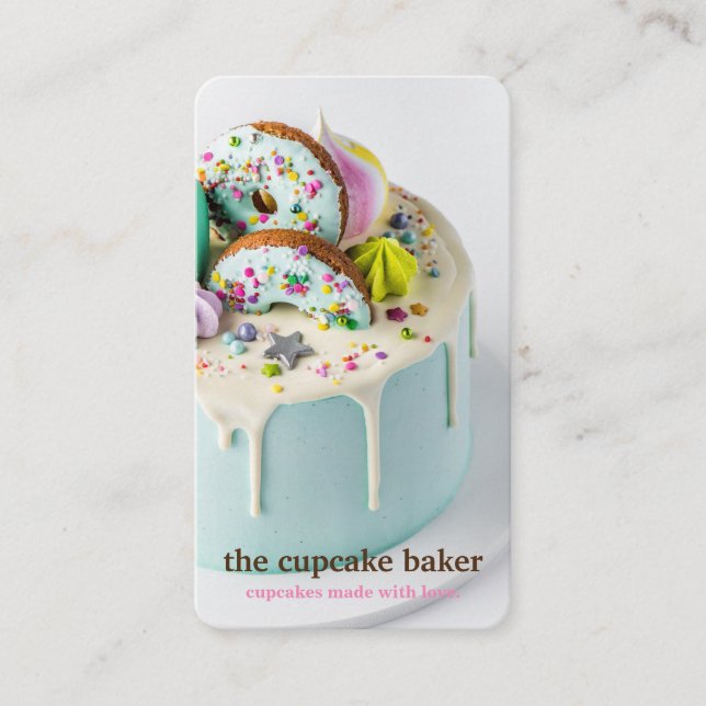 Modern Cupcake Logotyp Bageri Konditor Catering Ko Visitkort (Framsida)