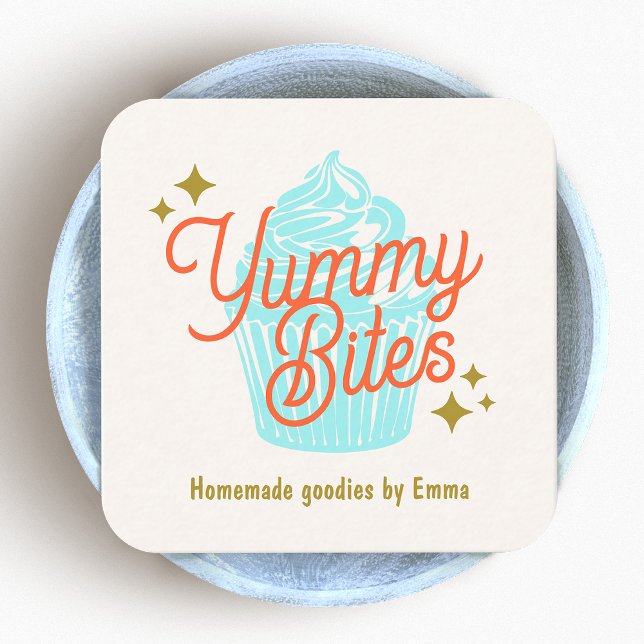 Modern Cupkaka Baker Fyrkantigt Visitkort (Skapare uppladdad)