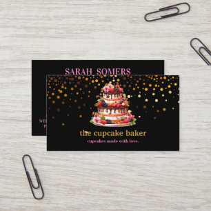 Modern Cupkaka Logotyp Bakery Chef Catering Confet Visitkort