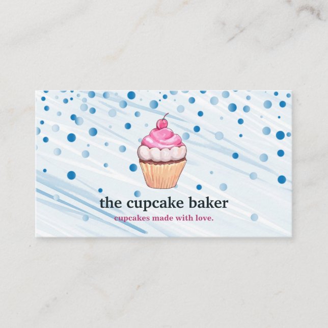 Modern Cupkaka Logotyp Bakery Chef Catering Confet Visitkort (Framsida)