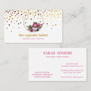 Modern Cupkaka Logotyp Bakery Chef Catering Confet Visitkort