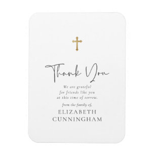 Modern Cursive Script Faux Guld Kor Memorial Magnet