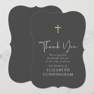 Modern Cursive Script Faux Guld Kor Memorial Tack Kort