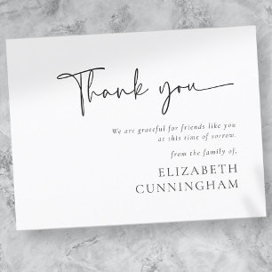 Modern Cursive Script Modern Elegant Chic Memorial Vykort