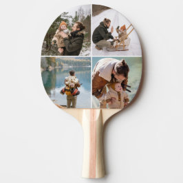 Modern Custom 4 Photo Collage Ping Pong Paddle Pingisracket