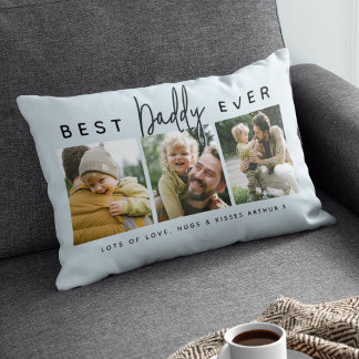 Modern Custom Best Daddy Ever | 3 Photo Lumbarkudde