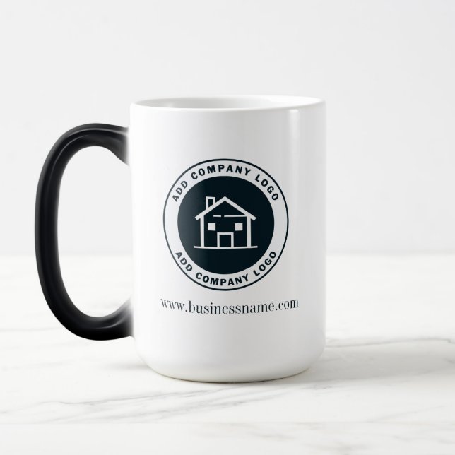 Modern Custom Business Logo Giveaway Magisk Mugg (Vänster)