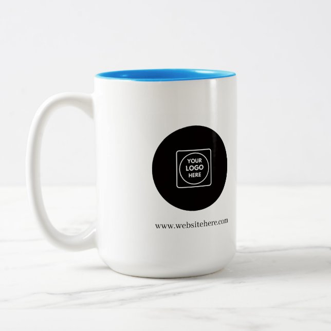 Modern Custom Business Logo Two Tone Mug Två-Tonad Mugg (Vänster)