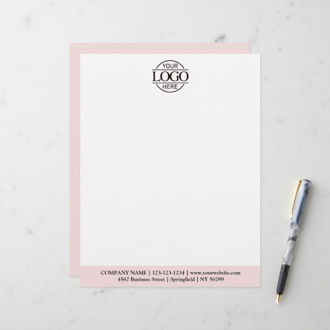 Modern Custom Company Business Logo Branding Brevhuvud (Fram/Back In Situ)