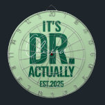 Modern Custom Dr. Name Date Dark Green Darttavla<br><div class="desc">Modern Custom Dr. Name Date Dark Green dart board.</div>