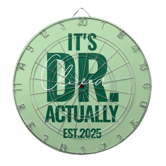 Modern Custom Dr. Name Date Dark Green Darttavla (Framsidan)