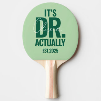 Modern Custom Dr. Name Date Dark Green Pingisracket