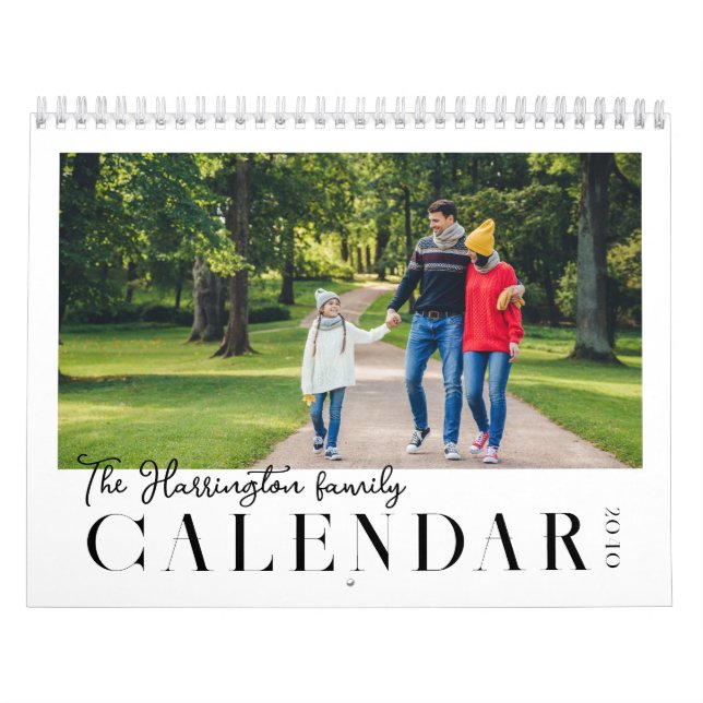 Modern Custom Family Photo Calendar Kalender (Omslag)